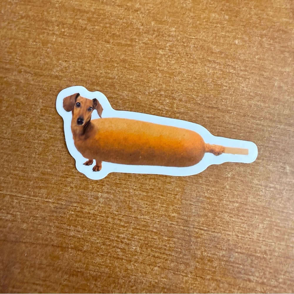 Cute Dog Corn‎ Dog Sticker